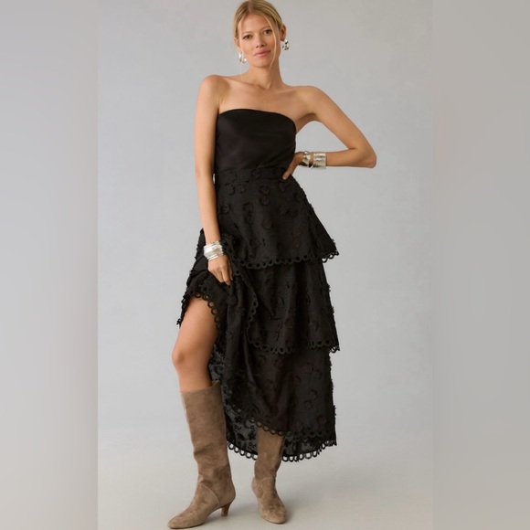 Farm Rio 3D Flower Tiered Midi Skirt - Picture 2 of 12